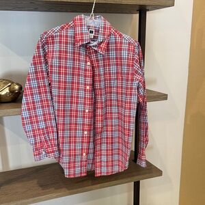 Janie and Jack Red and White Plaid Button-Down Shirt